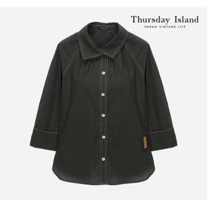 [써스데이아일랜드][Thursday Island] 셔링 넥 셔츠형 점퍼(T224MJP235W)