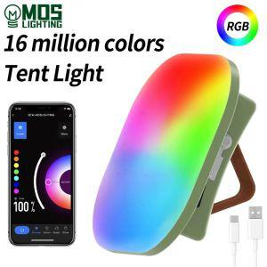 led 작업등 캠핑 랜턴 빈티지 충전식 스마트 라이트 블루투스 제어 Tuya 앱 음악 동기화 RGB LED 텐트 조명