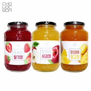 초록원 쨈1kg x3병 (딸기잼 사과잼 파인애플망고잼 토스트 카페)