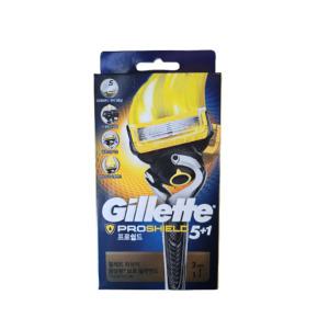 질레트(Gillette) 퓨전 프로쉴드 옐로우 면도기 2UP 1개