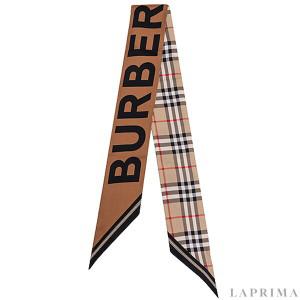 [BURBERRY]  빈티지 체크 로고 스키니 실크 스카프 8028950