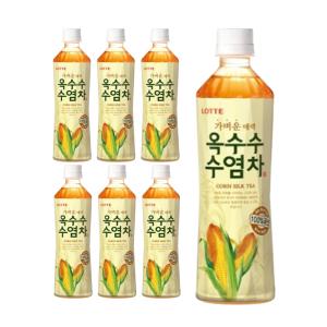 차음료 롯데 옥수수수염차 500ml 6p 음료수 다류 국산 옥수수 물대용 학원 기업행사