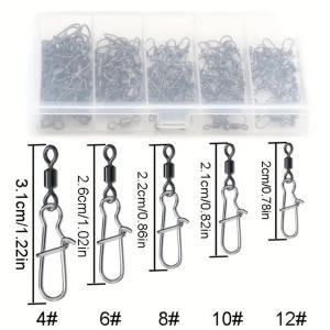 삼각도래 스테인레스 스틸 낚시 커넥터 핀 베어링 롤링 회전 스냅 액세서리 라인 루어 박스 당 100 개