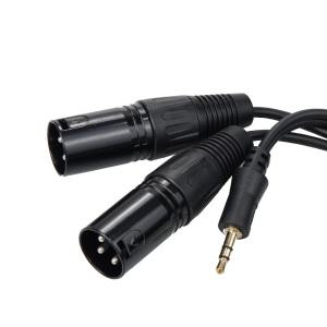 ST3.5 숫 - 캐논 XLR 숫x2 1.5M Canon 변환 Y 케이블 3P mic M 잭 3극 스테레오 M 단자