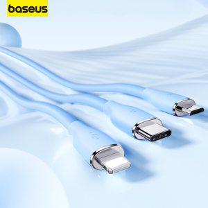 Baseus 실리콘 내마모성 마이크로 USB C타입 고속 충전 데이터 케이블 화웨이 샤오미 삼성 아이폰용 라이트