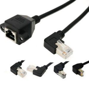 RJ45 케이블 패널 마운트 익스텐션 케이블 90 도 수암 LAN 네트워크 직각 이더넷 LAN 코드 네트워크 와이어