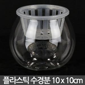 플라스틱 수경 화병 10x10cm - 수경재배 수경화분 실내화분 인테리어화분 투명화분 플라스틱화분 식물 유리