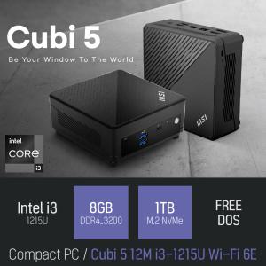 ⓒ MSI Cubi 5 12M i3-1215U Wi-Fi 6E 8GB 1TB / 사무 산업용 작업용 초소형 미니PC