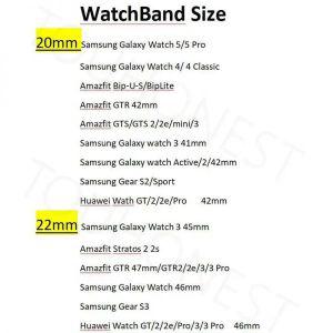 22mm 20mm 18mm 스트랩 삼성 갤럭시 워치 3/4 클래식/5/5 프로/3 기어 S2 S3, 실리콘 밴드 어메이즈핏 빕
