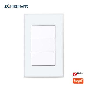 Zemismart Tuya Zigbee 스마트 3 갱 조명 스위치 브라질 벽 차단기 Alexa Google Home Homekit 호환