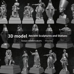 3d모델 파일 이집트 르네상스 유럽 고대 조각 c4d imm stl obj ztl