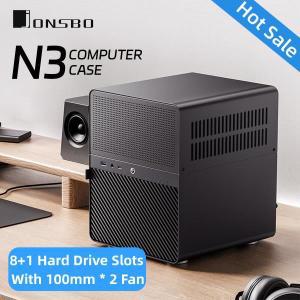 JONSBO NAS 미니 케이스, 올인원 알루미늄 ITX 섀시 8 하드 디스크 지지대, 130mm CPU 쿨러, 그래픽 카드,