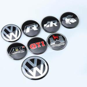 알루미늄 자동차 스티어링 휠 센터 엠블럼 장식 스티커 폭스바겐 VW 골프 폴로 파사트 GTI R 라인 R32 제타