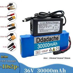 100% 18650 충전식 리튬 이온 배터리 팩 10S2P 충전기 전기 스쿠터 자전거용 36V 30000mAh