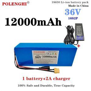 POLENGHI 18650 리튬 이온 배터리 팩 BMS 전기 자전거 스쿠터 공구 42V 충전기 포함 10S2P 0-500W 모터 36V