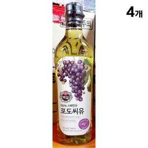 백설 포도씨유 900ml X4 포도씨유 주방용품 오일