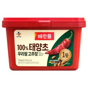 해찬들 100 태양초 우리쌀 고추장 1.8kg x2개