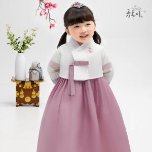 [금동이한복]AW131 여보라꽃패치 아동한복 여아한복