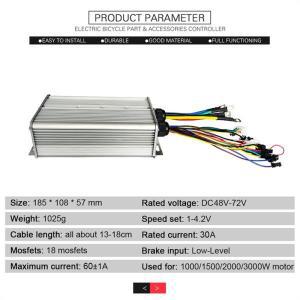 허브 모터 컨트롤러, 전기 자전거 E-스쿠터 오토바이 Bldc 모터 컨트롤러, 48V-72V, 1000W-3000W, 18Mos MA