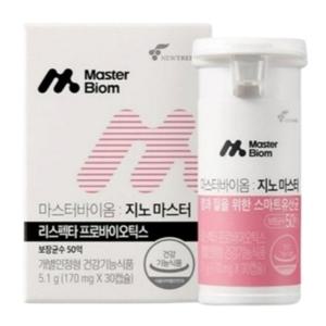 마스터바이옴 지노마스터 질유산균 170mg x 30캡슐 1통 1개월분