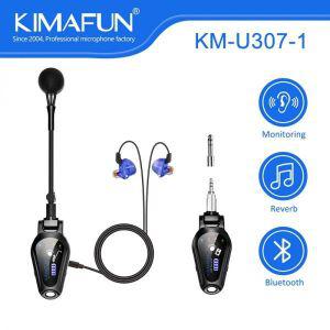 색소폰핀마이크 KIMAFUN 클립형 UHF 무선 색소폰 마이크 리버브 블루투스 모니터링 음악가 오디오 믹서 스