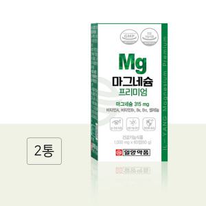 일양약품 마그네슘 프리미엄 1000mg 60정 2통 눈건강 신경기능 항산화 TD