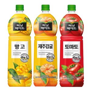 [한번에먹자] 미닛메이드 1.5L 3종(망고2+제주감귤2+토마토2), 총 6페트_MC