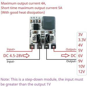 모터 LED 자동차 전동 자전거용 동기 DCDC 벅 컨버터 5A 입력 DC 530V 출력 DC 3V 33V 4V 5V 6V 9V 10V 12V