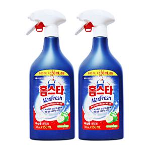 엘지 홈스타 맥스프레쉬 욕실용 세정제 싱그러운 라임바질향 600ml+150ml 2개 살균