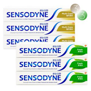 센소다인 치약 100g x 6개세트 / 후레쉬 3개+멀티케어 3개