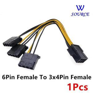 암 그래픽 카드 GPU-Molex IDE 듀얼 2X4 핀 암-전원 공급 케이블, PCIe PCI-e 6 핀 수-4 핀 암, 1 개