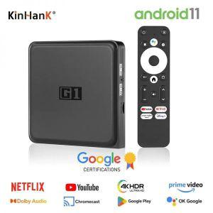 셋톱박스 Kinhank G1 안드로이드 TV 박스 넷플릭스 4K 구글 Amlogic S905X4 4 32G 와이파이 6 돌비 오디오