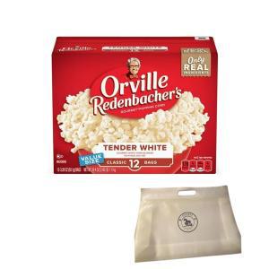 Orville Redenbacher 화이트 팝콘 번들 - 부드러운 화이트 팝콘 오빌 전자레인지 12개 번들, 재사용 가능한