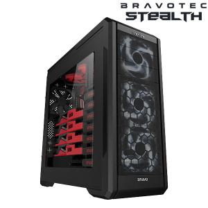 :BRAVOTEC 스텔스 EX270 파노라마 윈도우 컴퓨터 PC 케이스 (블랙)