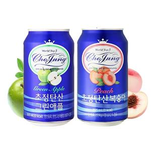 [일화]1+1 초정탄산수 그린애플+복숭아 350ml 24캔 [총 48캔]