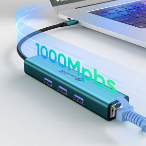 Type- C타입 랜카드 기가비트 허브 USB3.0 3포트 랜어댑터 맥북 노트북 이더넷 랜선젠더