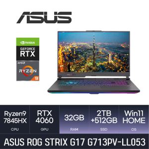 HMC ASUS ROG STRIX G17 G713PV-LL053 ( Win11 / D5 32GB / NVME 2TB+512GB ) 사은품+ 마우스/파우치