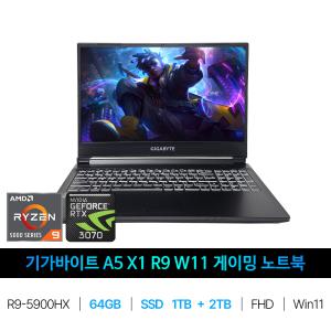 IT_기가바이트 A5 X1 R9 W11 RAM 64GB/SSD 1TB+2TB교체 재고보유