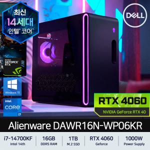 [공식총판] 에일리언웨어 R16 델 게이밍 데스크탑 DAWR16N-WP06KR i7-14700KF DDR5 16GB SSD 1TB RTX 4060 Win11Pro 딥러닝