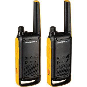 Motorola Solutions 휴대용 FRS T470 토크어바웃 양방향 무전기 비상 대비 충전식 22채널 35마일 2팩