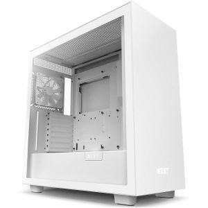 NZXT H7 CMH71BW01 ATX 미들 타워 PC 게이밍 케이스 전면 IO USB TypeC 포트 퀵 릴리스 강화 유리 측면 패