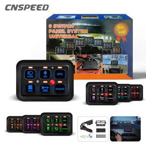 CNSPEED 6 갱 LED 스위치 패널 온 오프 컨트롤, 12V 자동 조명 전자 릴레이 시스템, 트럭 캐러밴 보트 캠핑