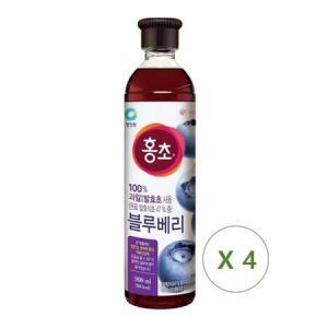 청정원 마시는 홍초 블루베리 900ml x 4개 / 과일 숙성 발효초