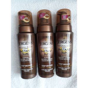 3 PACK Jergens 저겐스 Natural Glow Instant Sun Sunless Tanning Mouse Deep Bronze 6 Oz 377235