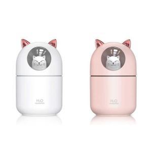 [OFM776NO]야옹이 가습기 레인보우 7색 무드등 핑크 300ml