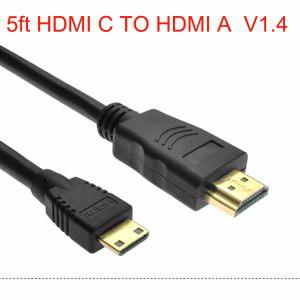 5FT 미니 HDMI 호환 C male TO HDMI호환 A male v14 HD 케이블 FujiFilm finpix XPro 1 S2900 S2800 HD S92