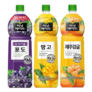 [한번에먹자] 미닛메이드 1.5L 3종(오리지널포도2+망고2+제주감귤2), 총 6페트_MC