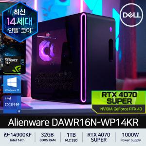 [공식총판] DELL 에일리언웨어 R16 델 게이밍 데스크탑 DAWR16N-WP14KR i9-14900KF DDR5 32GB RTX 4070 SUPER Win11Pro 딥러닝