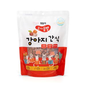 펫둥이 고기듬뿍 강아지 간식 져키 3가지맛 600g, 닭+소고기+연어