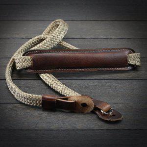 Luigis 루이지 Silky Neck Strap (with Pad) Beige&Brown 라이카 핸드 스트랩